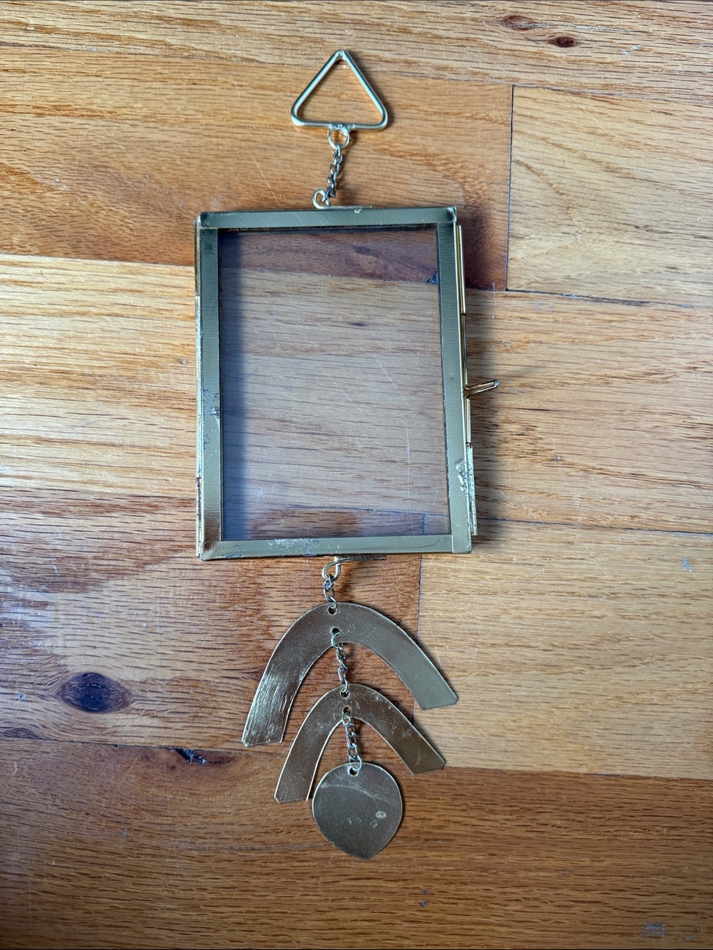 Urban Outfitters Gold Hanging Frame with Dangle Charms